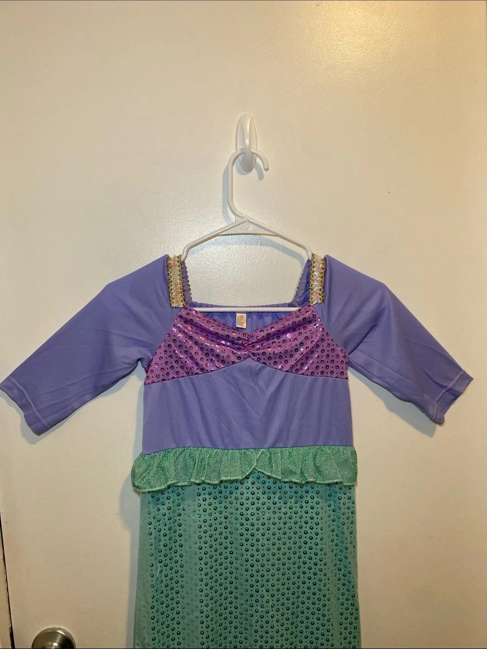 Girls Purple and Green Sparkle Mermaid Costume Dress